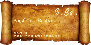 Vagács Csaba névjegykártya